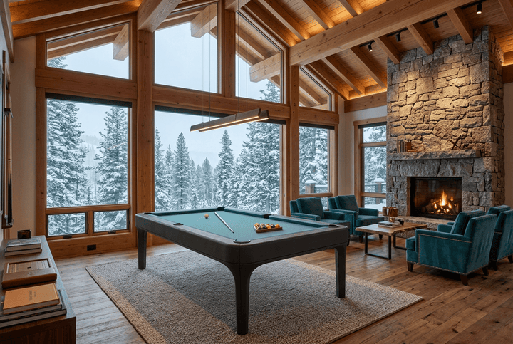 Luca Leather Modern Slate Pool Table