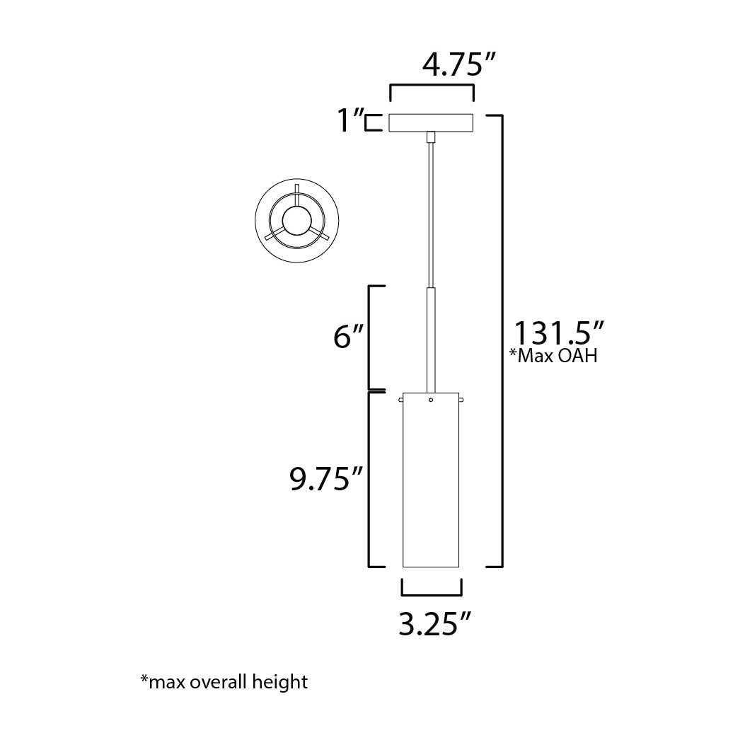 Blizzard 1-Light Pendant by Studio M Lighting – line drawing