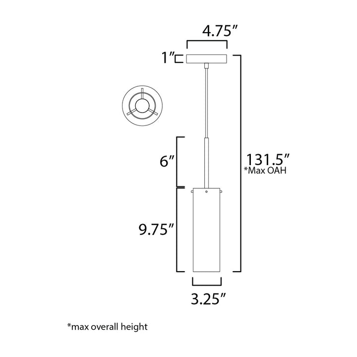 Blizzard 1-Light Pendant by Studio M Lighting – line drawing