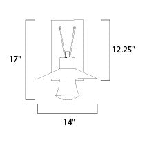 Cable Stay LED Outdoor Wall Lantern 564364 by Studio M Lighting – line drawing