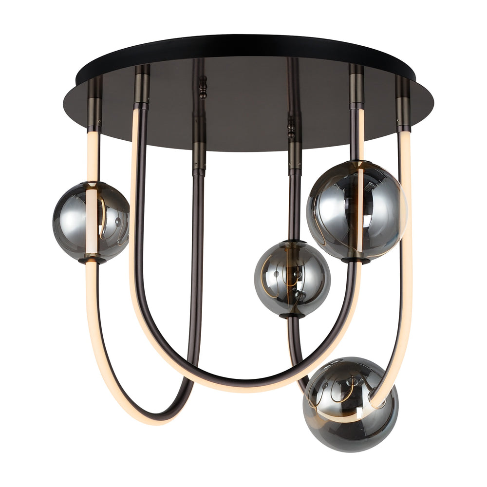 Dreamer 3-Light LED Flush Mount by Studio M Lighting in Black Chrome