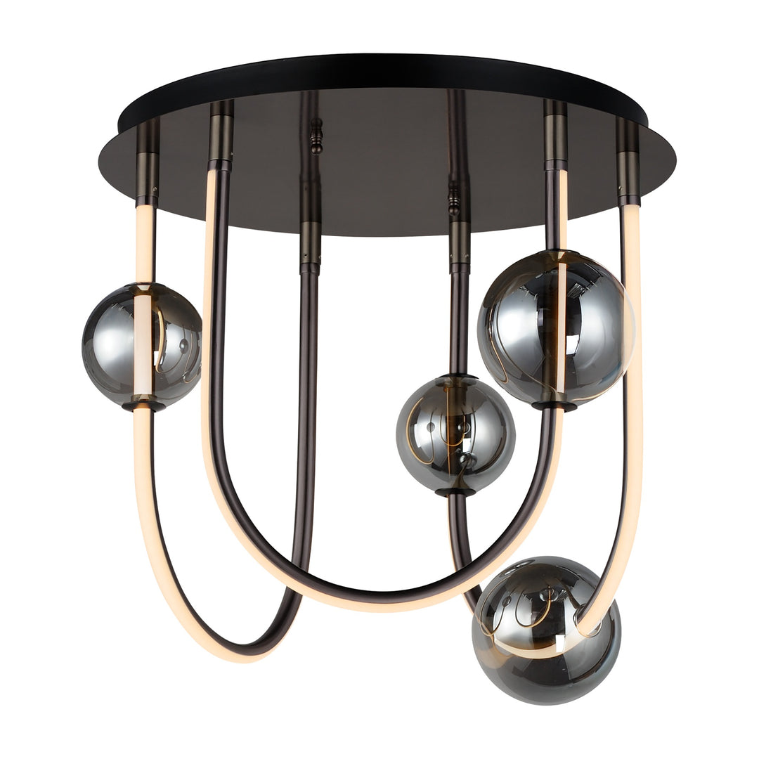 Dreamer 3-Light LED Flush Mount by Studio M Lighting in Black Chrome