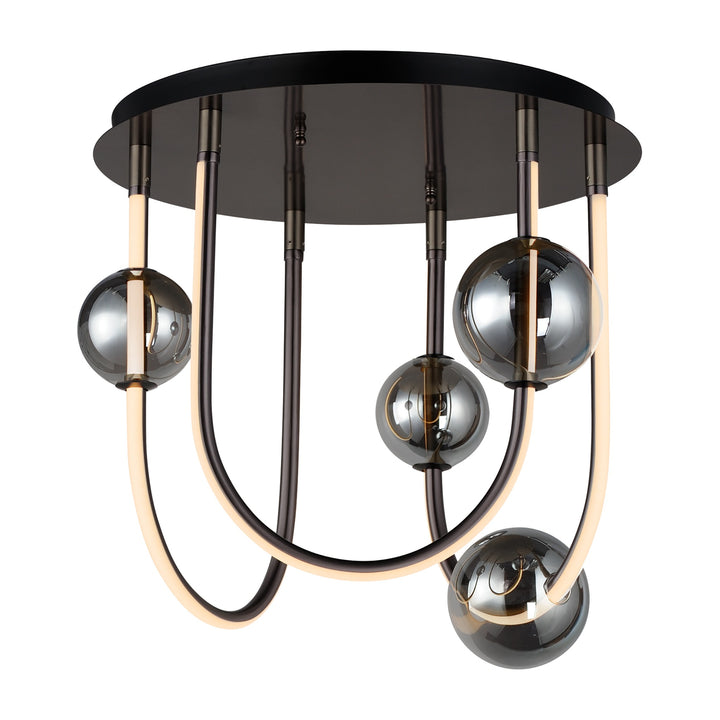 Dreamer 3-Light LED Flush Mount by Studio M Lighting in Black Chrome