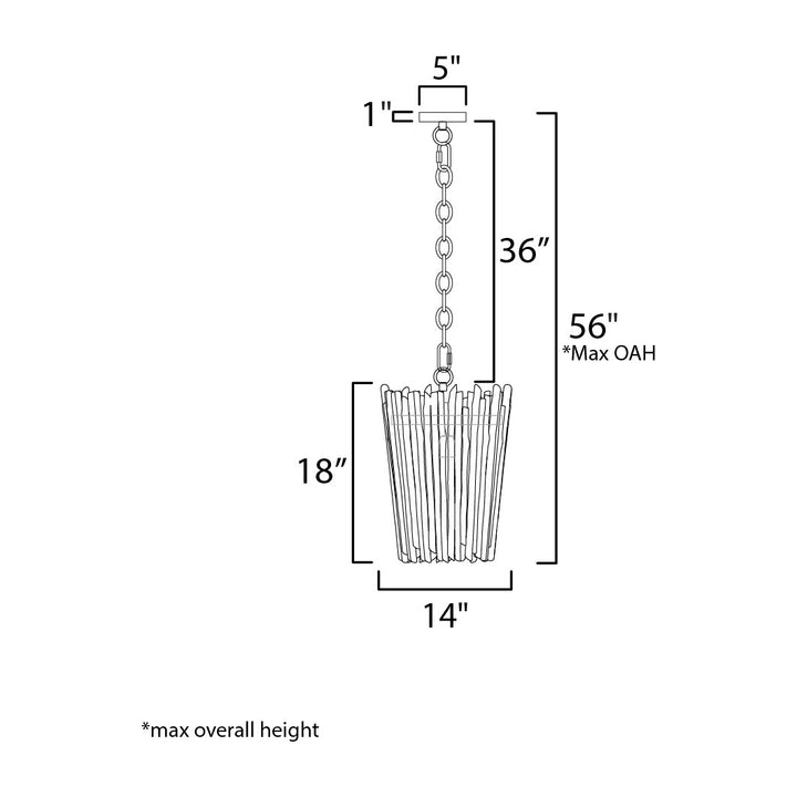 Baywood 1-Light Pendant by Studio M Lighting – line drawing