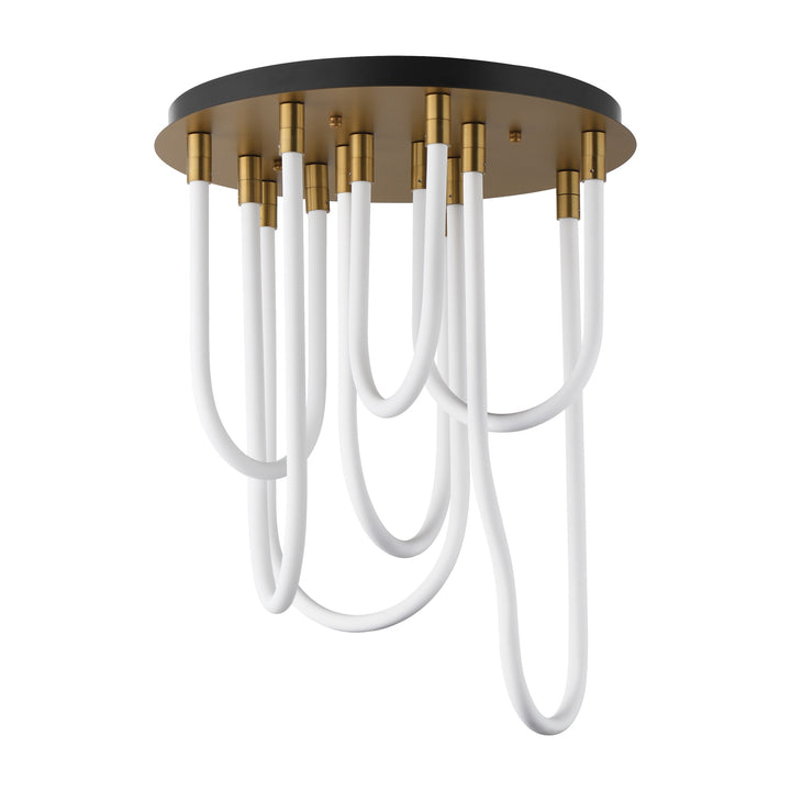 Soleil 7-Light LED RD Flush Mount by Studio M Lighting in Natural Aged Brass