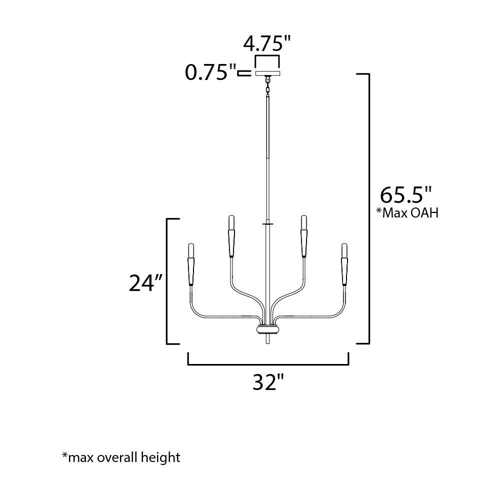 Vela 9-Light Chandelier by Studio M Lighting – line drawing