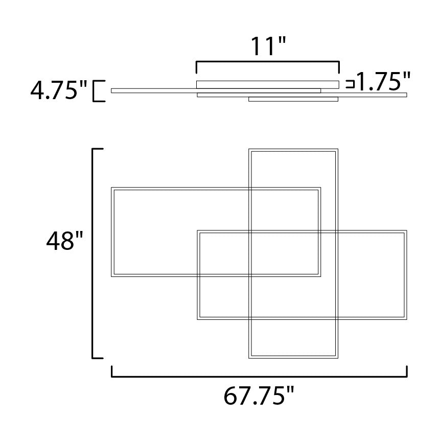 Traverse LED Flush/Wall Mount 251519 by Studio M Lighting – line drawing