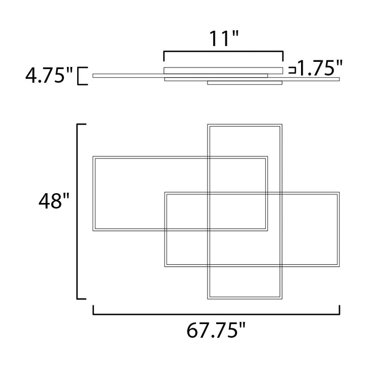 Traverse LED Flush/Wall Mount 251519 by Studio M Lighting – line drawing