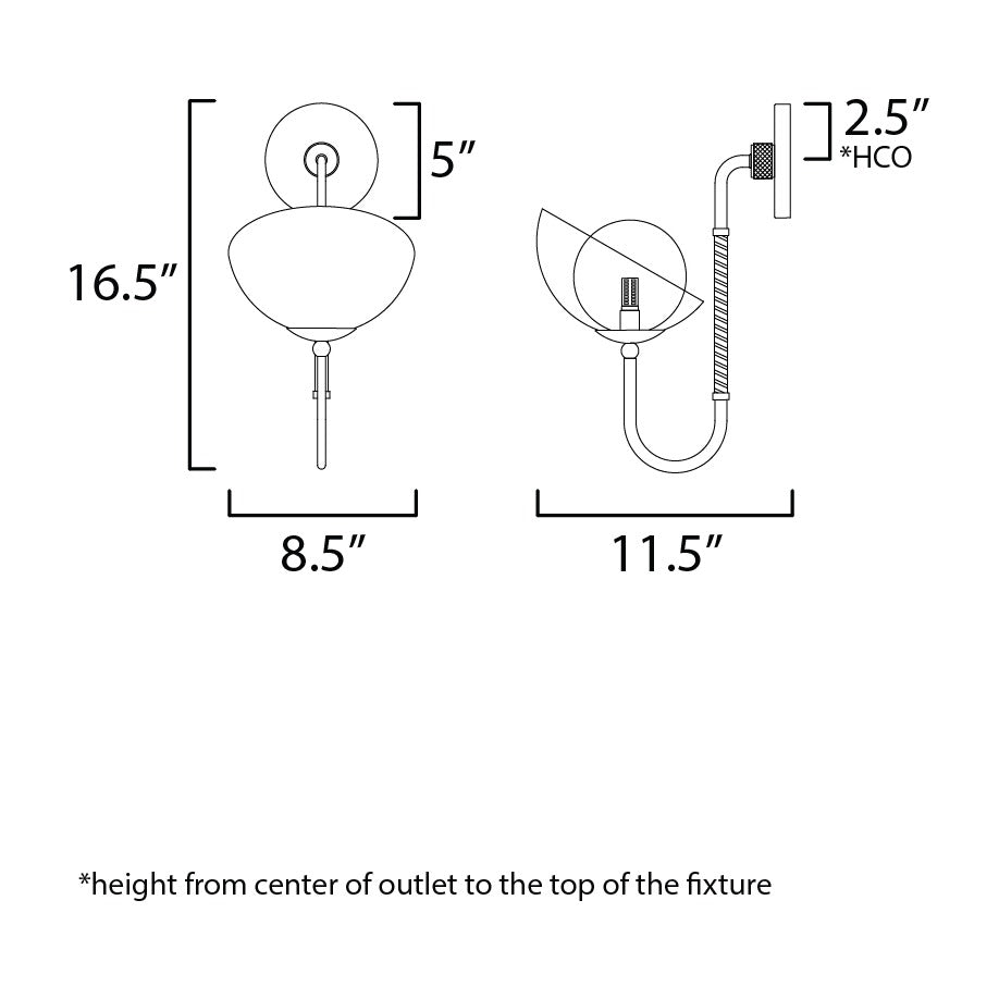 Chapeau LED Hat Tip Sconce by Studio M Lighting – line drawing