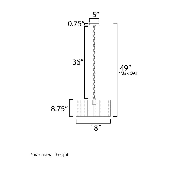 Allegra Large 1-Light Pendant by Studio M Lighting – line drawing