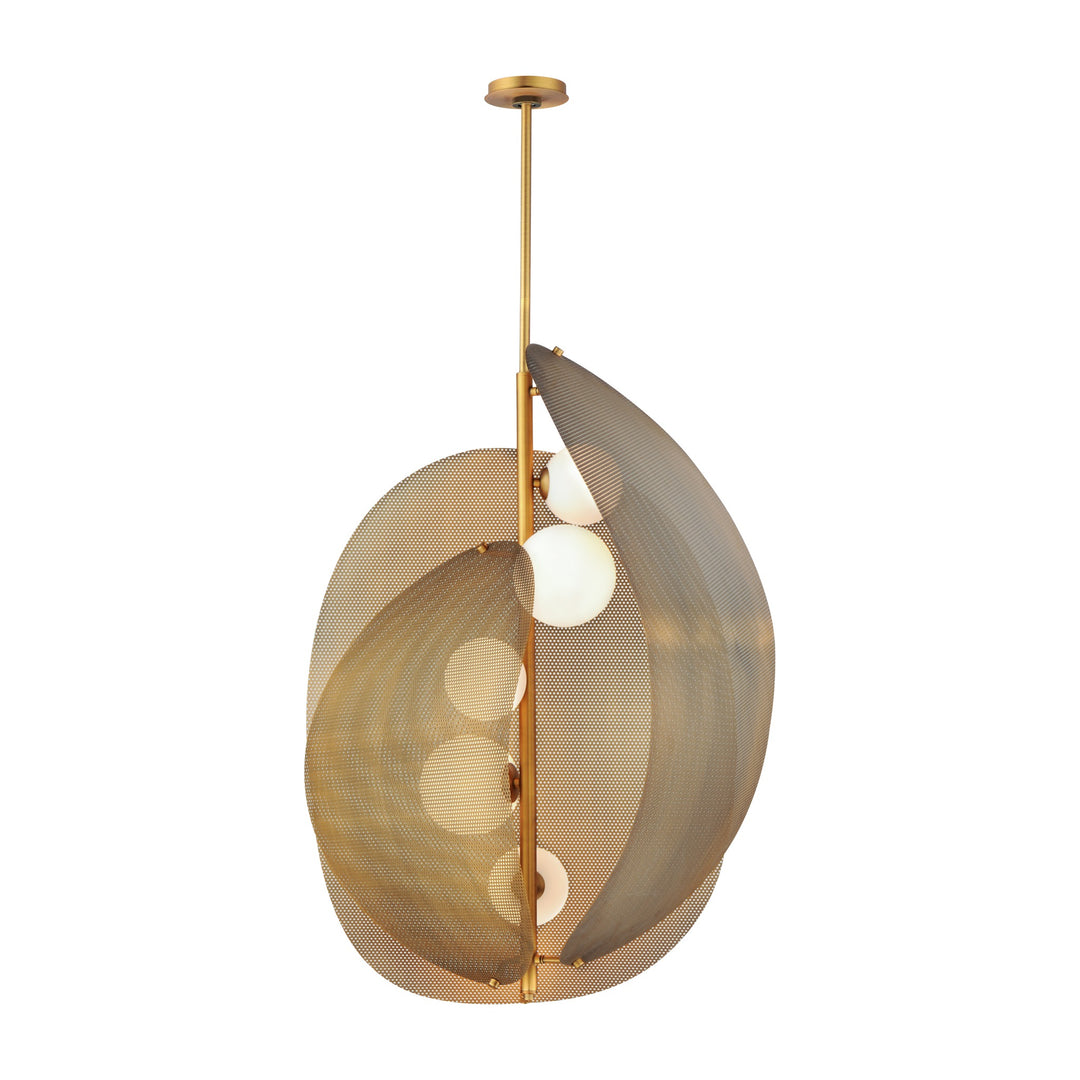 Chips 5-Light Vertical Pendant by Studio M Lighting in Natural Aged Brass