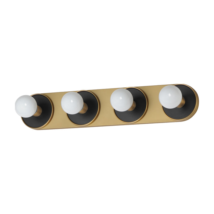 Hollywood 4-Light Sconce w/ LED Bulb by Studio M Lighting in Black / Natural Aged Brass