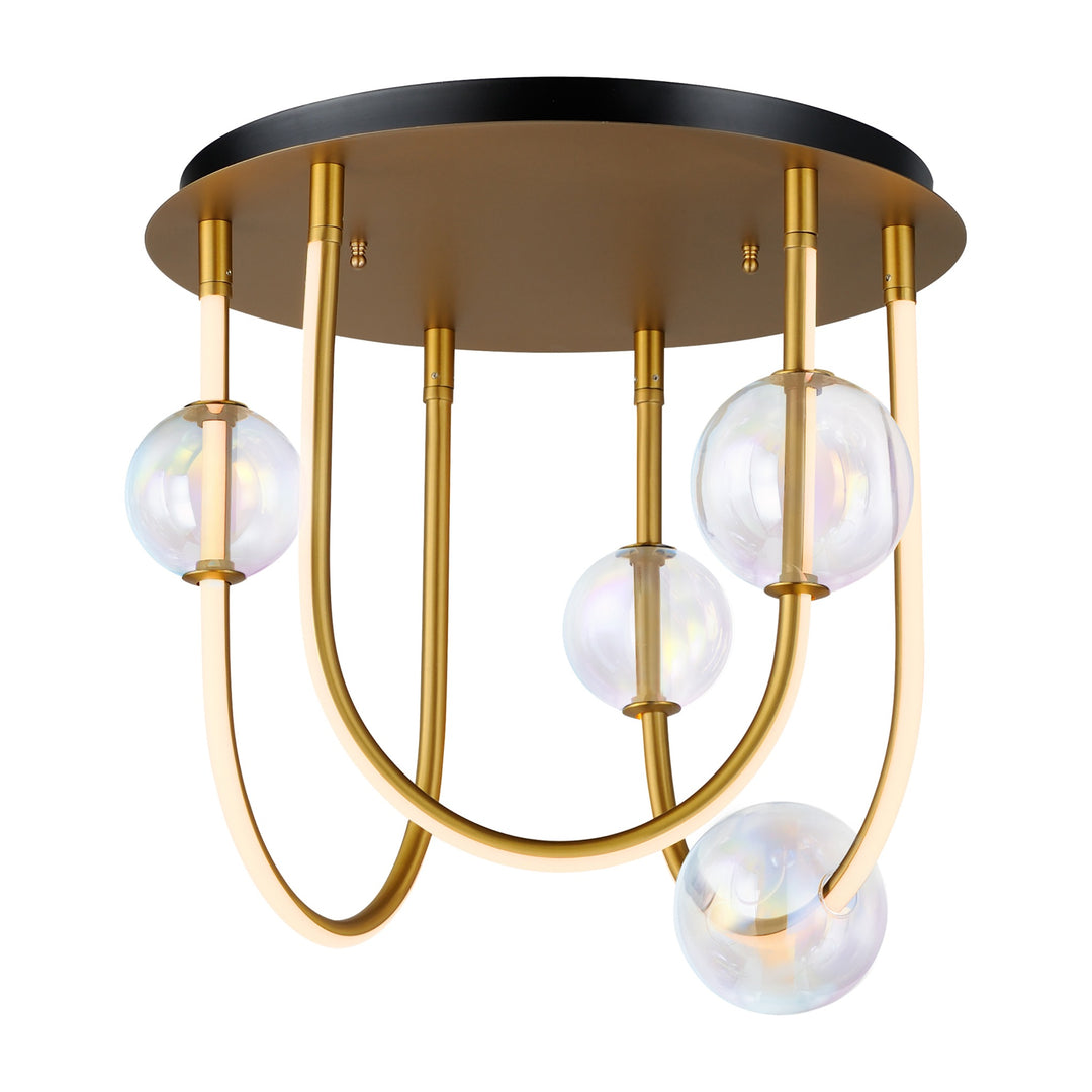 Dreamer 3-Light LED Flush Mount by Studio M Lighting in Natural Aged Brass