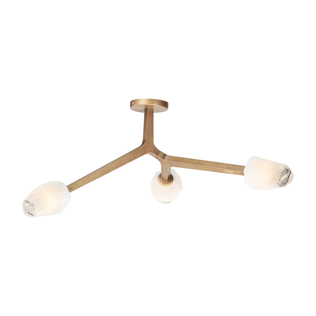 Blossom 3-Light Flush Mount by Studio M Lighting in Natural Aged Brass