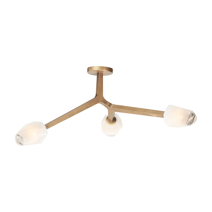 Blossom 3-Light Flush Mount by Studio M Lighting in Natural Aged Brass