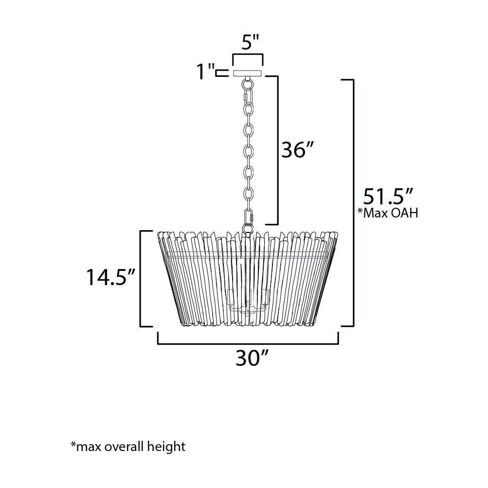 Baywood 30 DriftWood Chandelier by Studio M Lighting – line drawing
