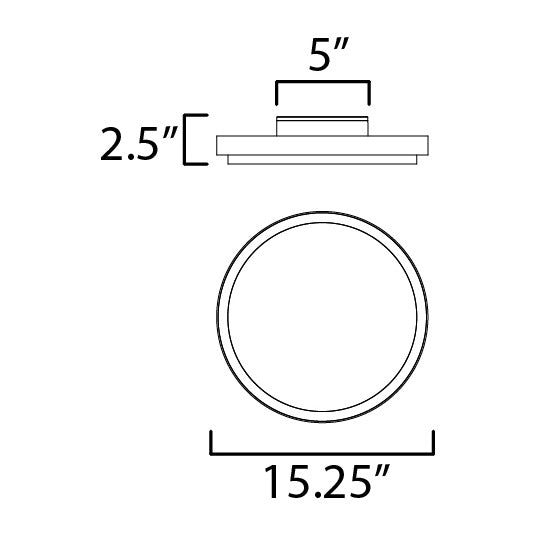 Float 16 LED Flush Mount by Studio M Lighting – line drawing