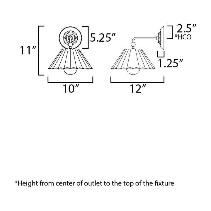 Primrose 1-Light Wall Sconce by Studio M Lighting – line drawing