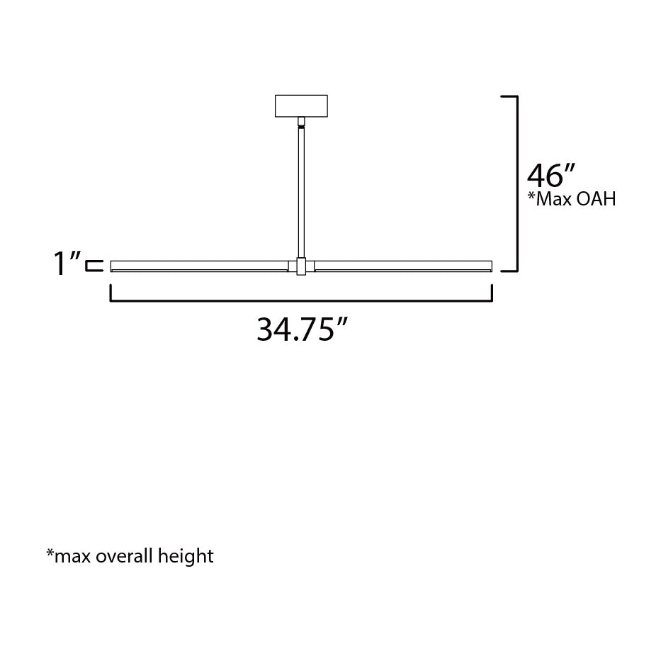 Dorian 36 Linear LED Pendant by Studio M Lighting – line drawing