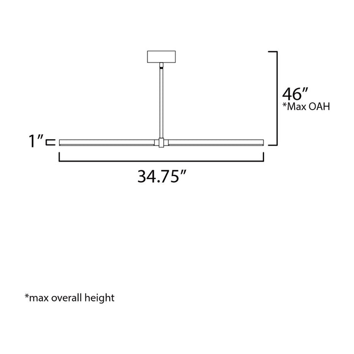 Dorian 36 Linear LED Pendant by Studio M Lighting – line drawing
