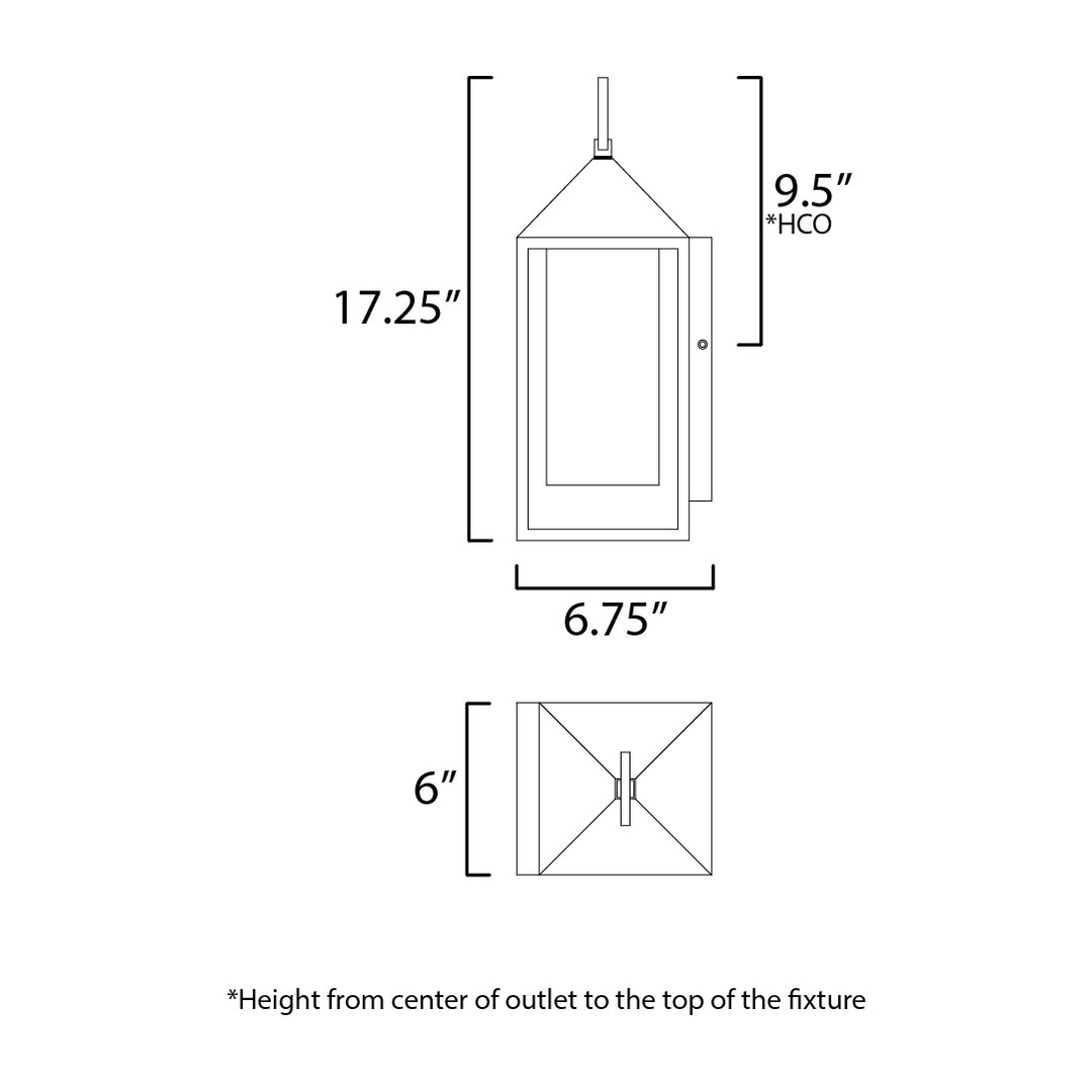 Aldous 1-Light Outdoor Sconce by Studio M Lighting – line drawing