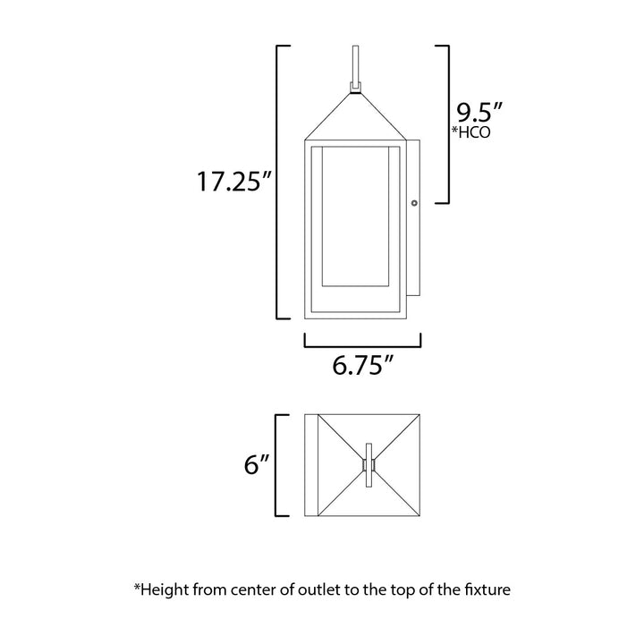 Aldous 1-Light Outdoor Sconce by Studio M Lighting – line drawing