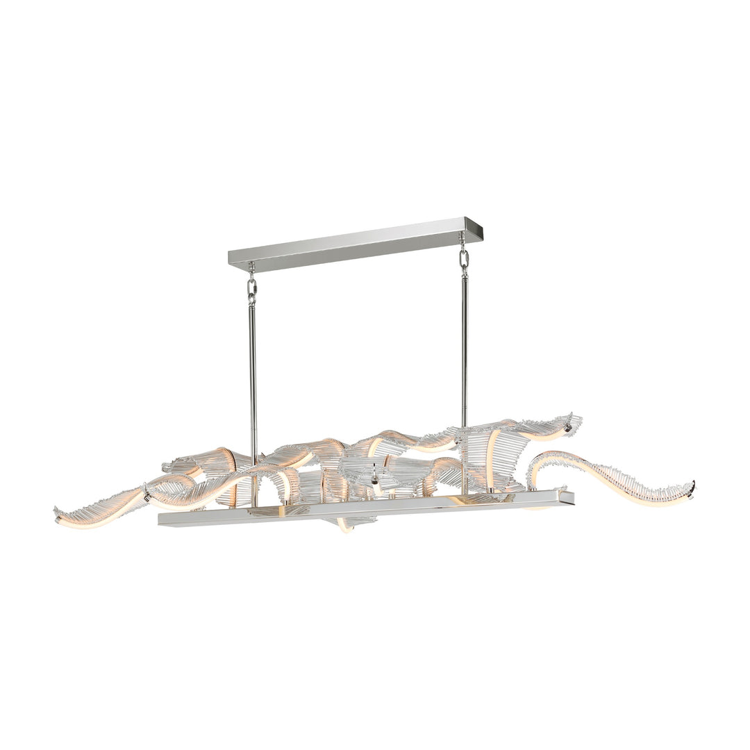 Lillet 10-Light LED Linear Pendant by Studio M Lighting in Polished Nickel