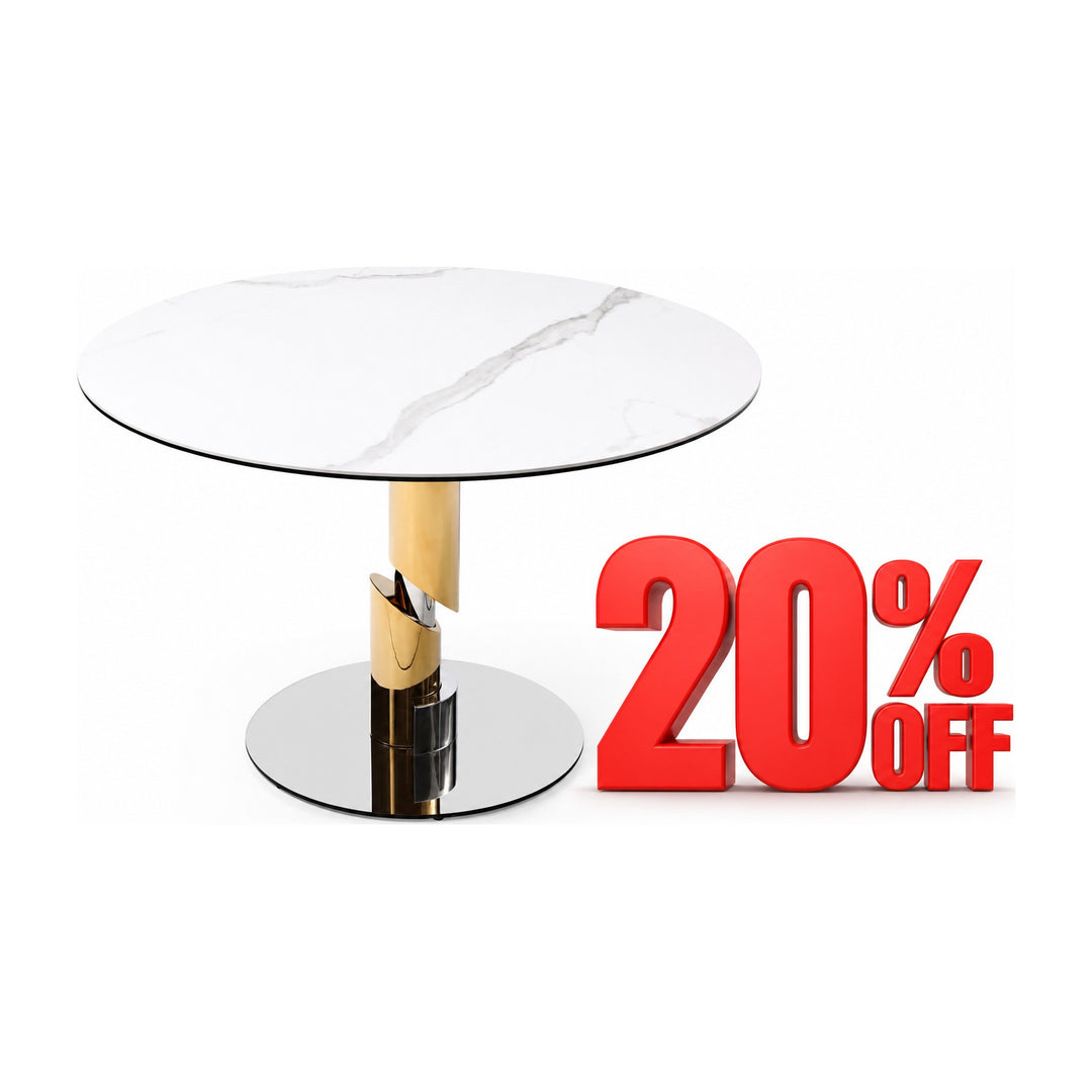 Gloria Round Dining Table by Whiteline Modern Living