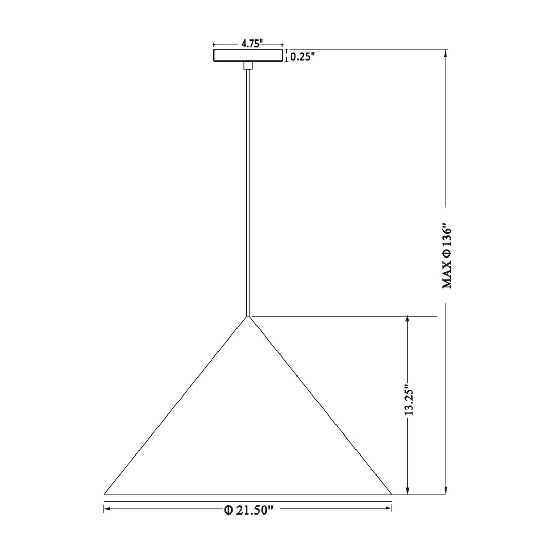 Pitch 22 LED Pendant by Studio M Lighting – line drawing