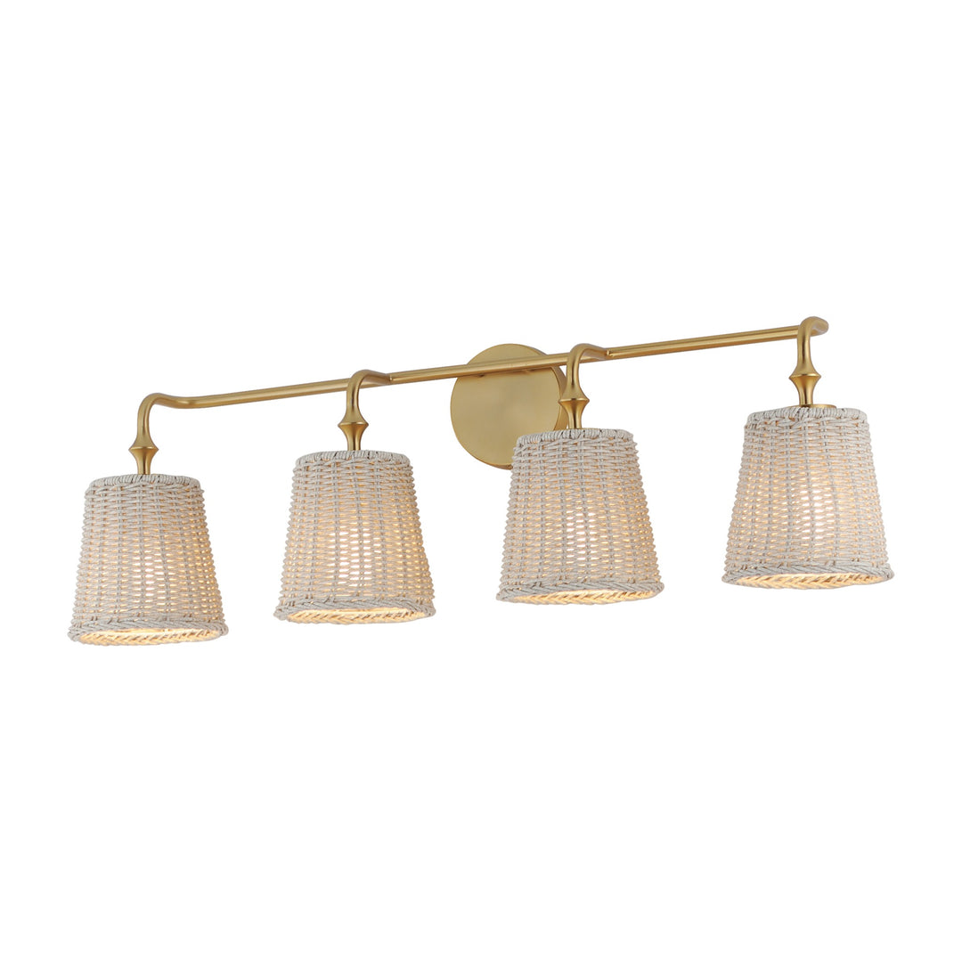 Baja 4-Light Bath Vanity by Studio M Lighting in Natural Aged Brass