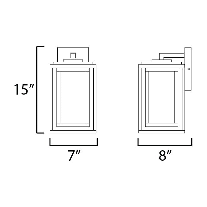 Cabana VX 1-Light Medium Outdoor Sconce by Studio M Lighting – line drawing