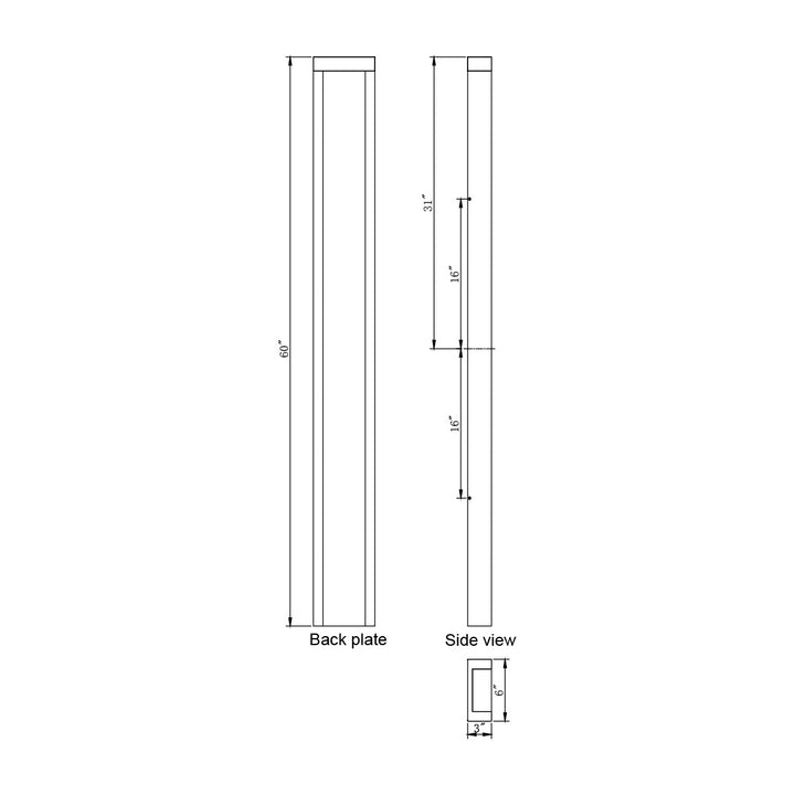 Liquid 60 LED Outdoor Wall Sconce by Studio M Lighting – line drawing