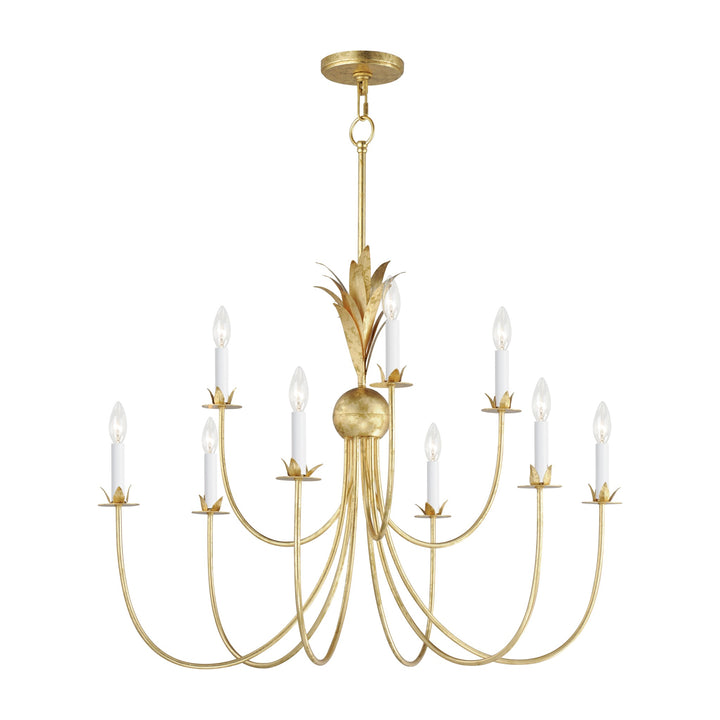 Paloma 9-Light Chandelier by Studio M Lighting in Gold Leaf