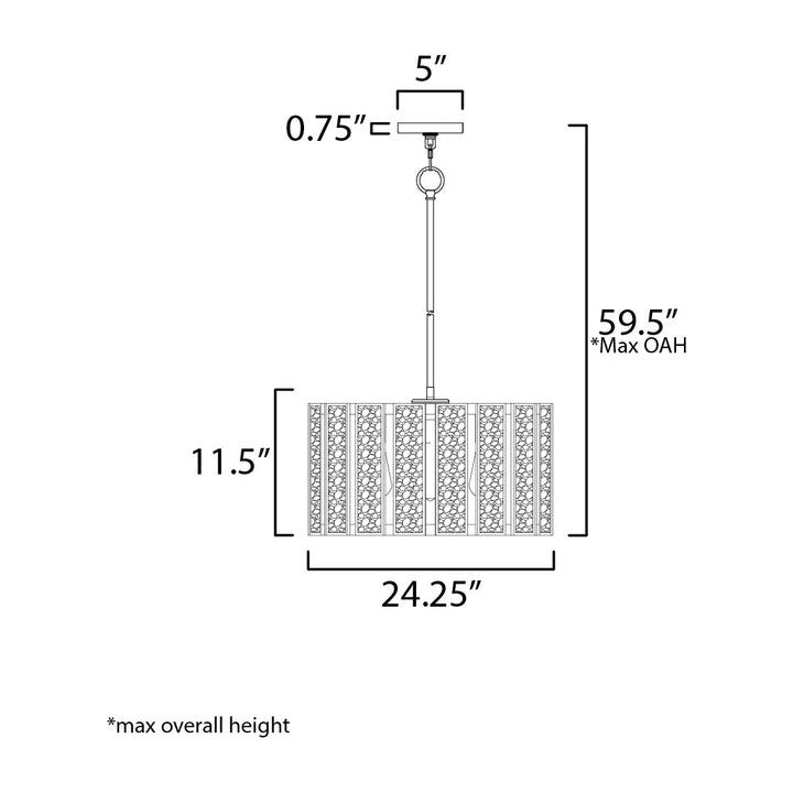 Miramar 4-Light Pendant by Studio M Lighting – line drawing