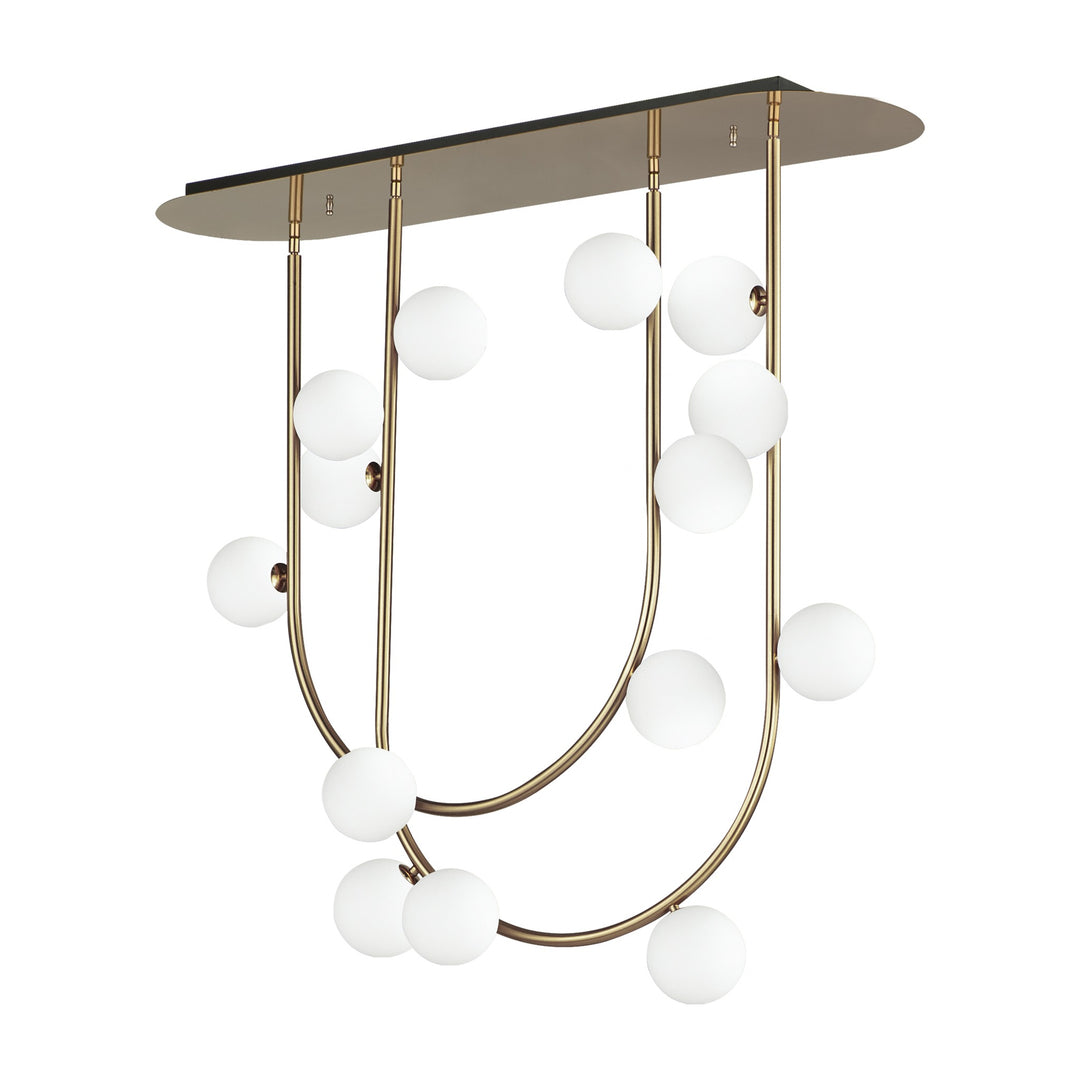 Contour 14-Light Fixed Stem Ceiling Light by Studio M Lighting in Heritage