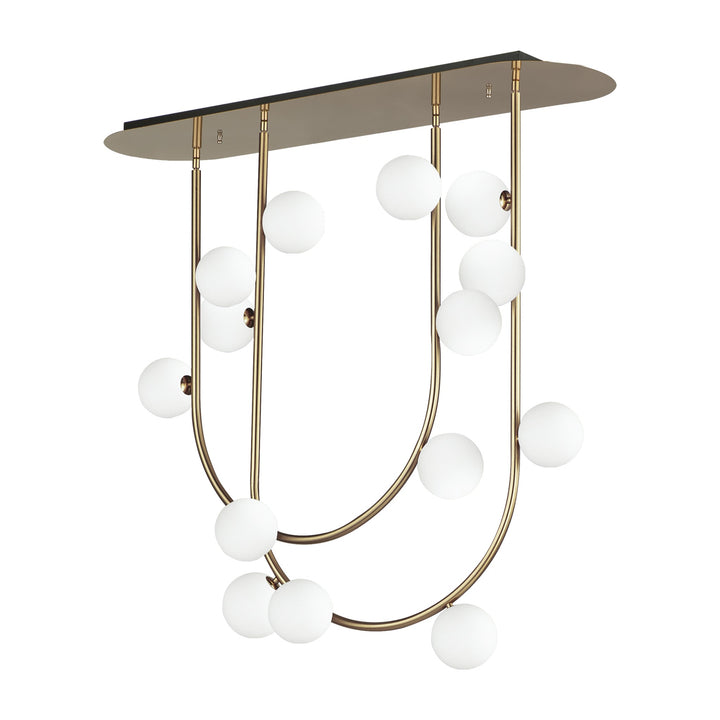 Contour 14-Light Fixed Stem Ceiling Light by Studio M Lighting in Heritage
