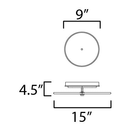 Quarry LED Wall Sconce/Flush Mount by Studio M Lighting – line drawing