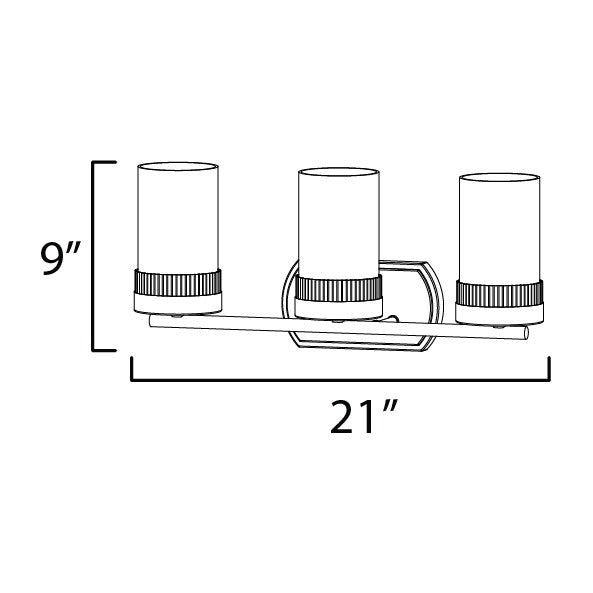 Ruffles 3-Light Bath Vanity by Studio M Lighting – line drawing