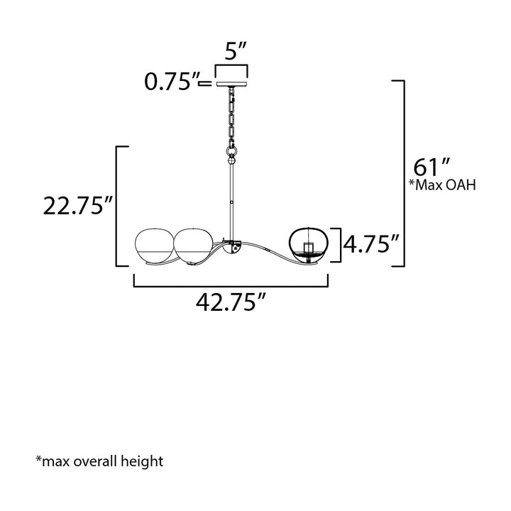 Lucerne 8-Light Chandelier by Studio M Lighting – line drawing