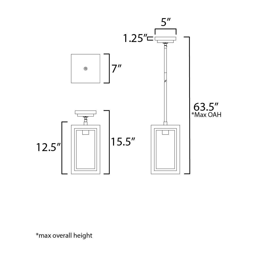 Neoclass 1-Light Outdoor Pendant by Studio M Lighting – line drawing