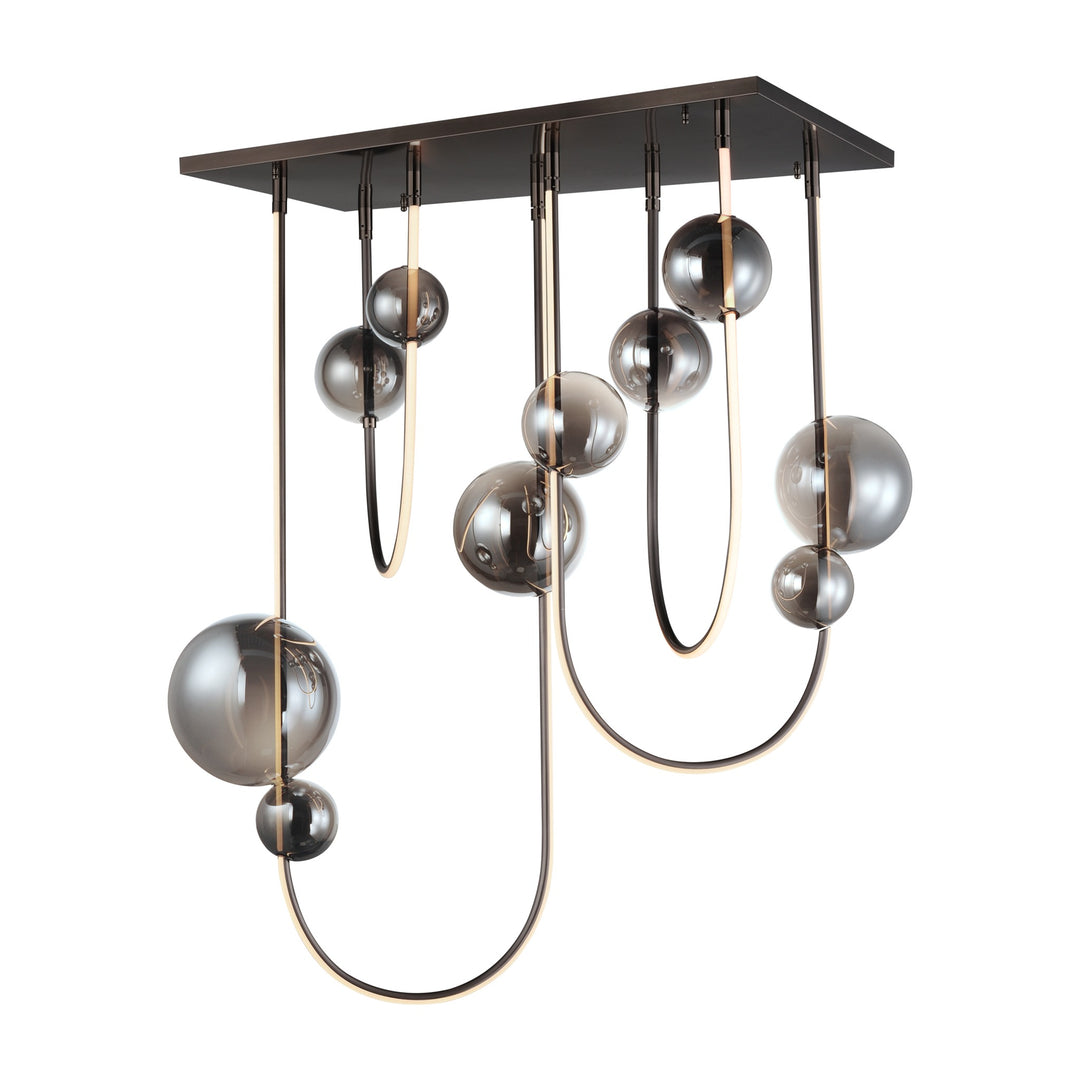 Dreamer Rectalinear LED Pendant by Studio M Lighting in Black Chrome