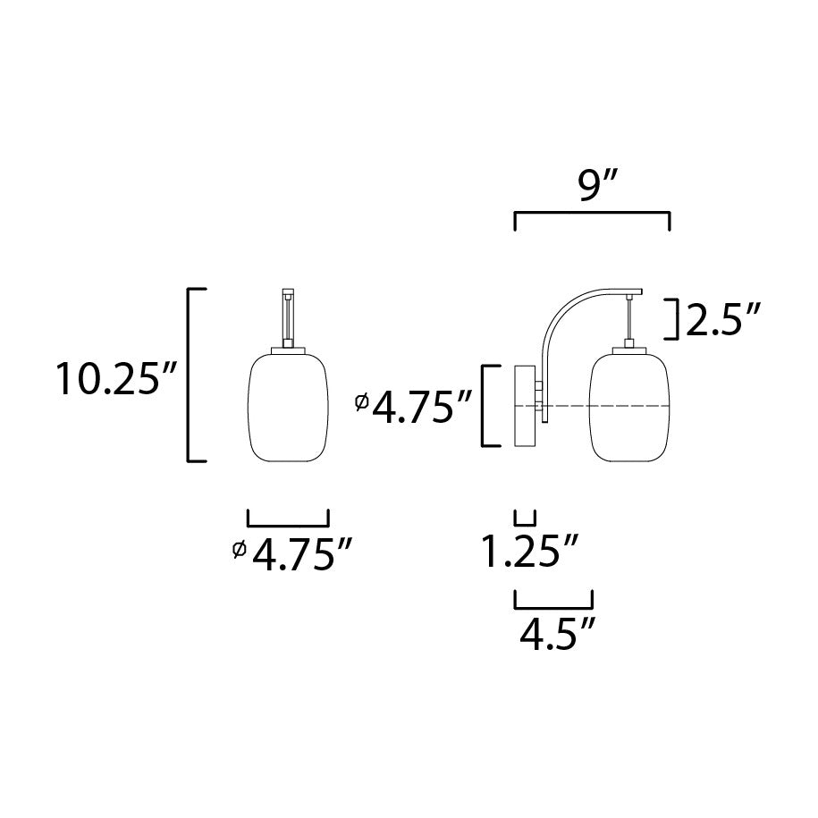 Soji LED Wall Sconce 255061 by Studio M Lighting – line drawing