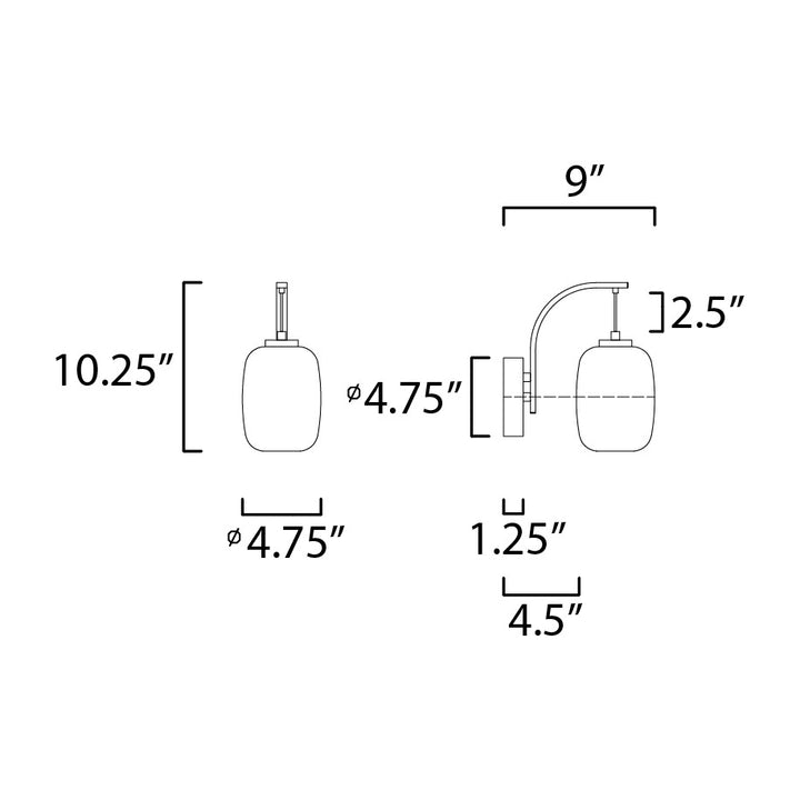 Soji LED Wall Sconce 255061 by Studio M Lighting – line drawing
