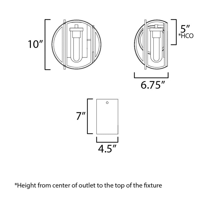 Crux 1-Light Outdoor Sconce by Studio M Lighting – line drawing