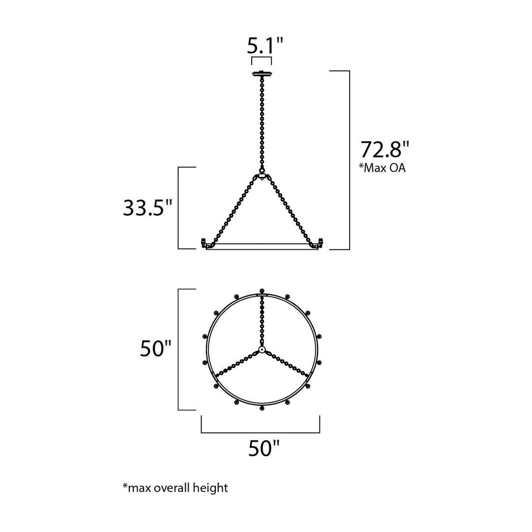 Solaris 14-Light Chandelier by Studio M Lighting – line drawing