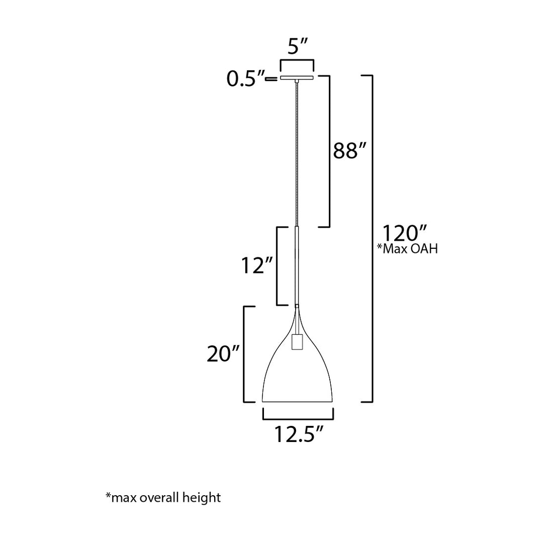 Fleur Small 1-Light Pendant by Studio M Lighting – line drawing