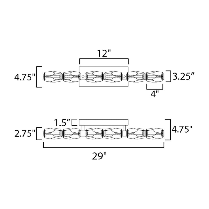 Dolce Vita 30" LED Sconce by Studio M Lighting – line drawing