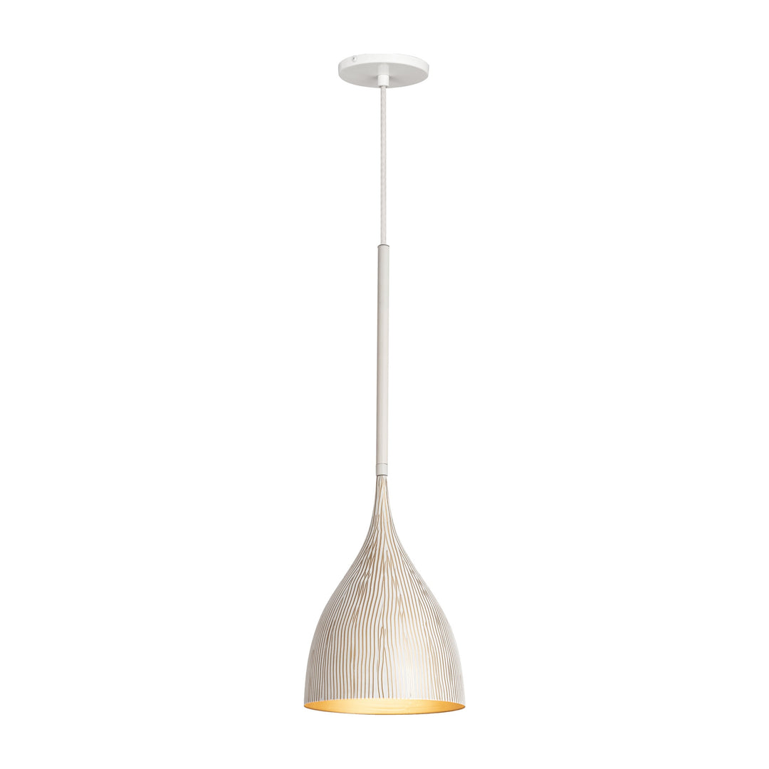 Fleur 1-Light Mini Pendant by Studio M Lighting in White/Gold