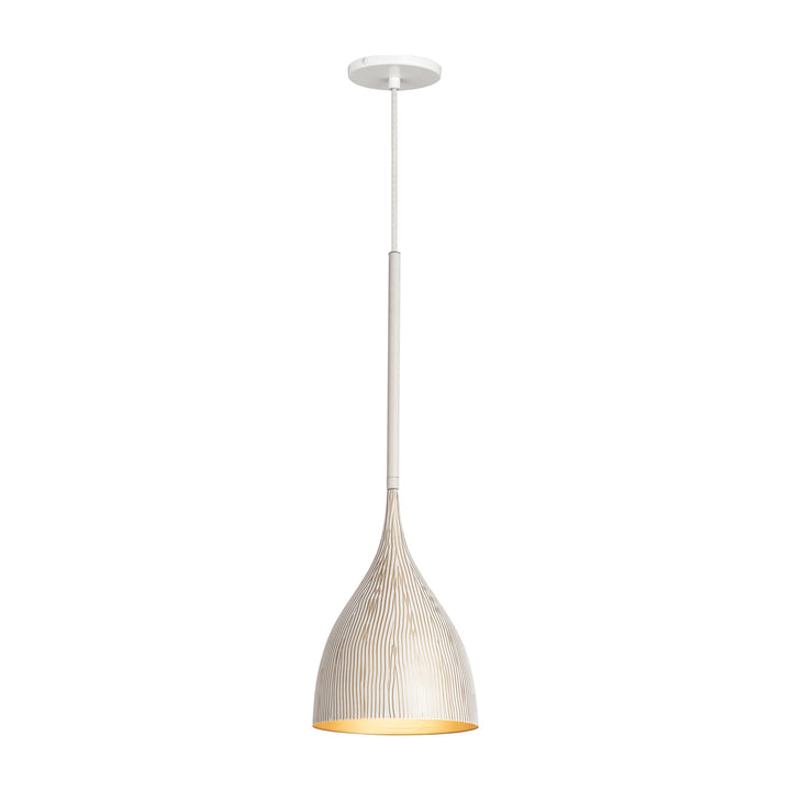 Fleur 1-Light Mini Pendant by Studio M Lighting in White/Gold