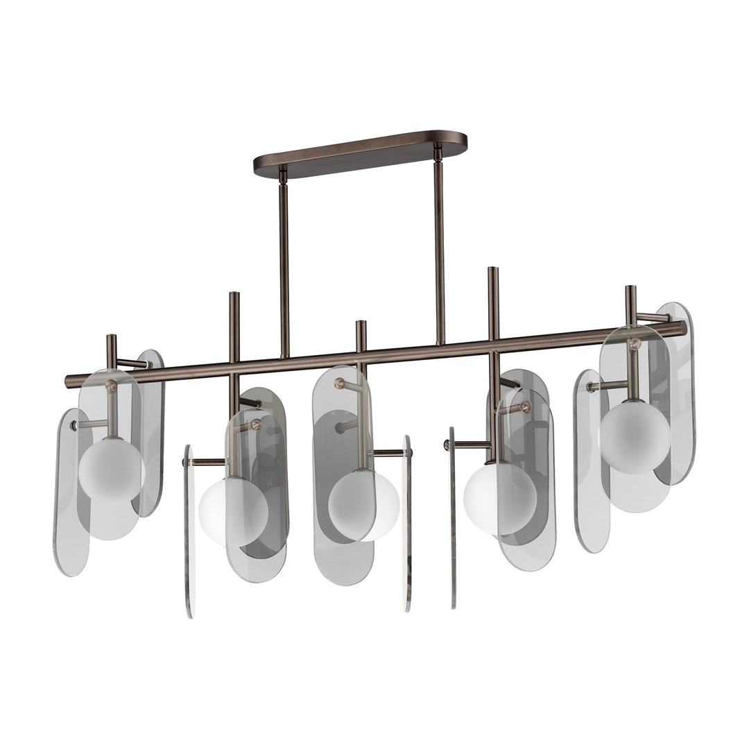 Megalith - Glass Megalith 5-Light Linear by Studio M Lighting in Brushed Bronze